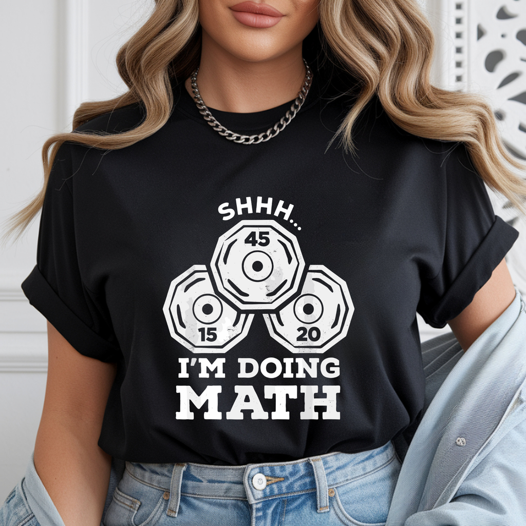 Unisex Shhh I'm doing math gym tshirt