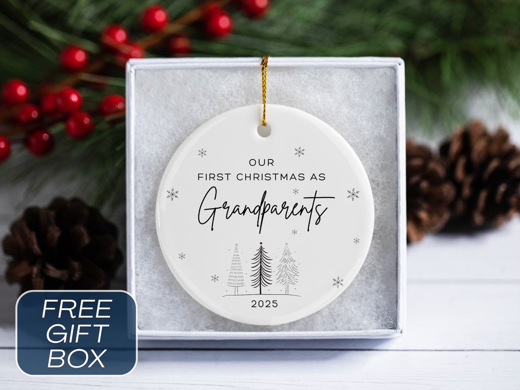 Personalized First Christmas as Grandparents Ornament