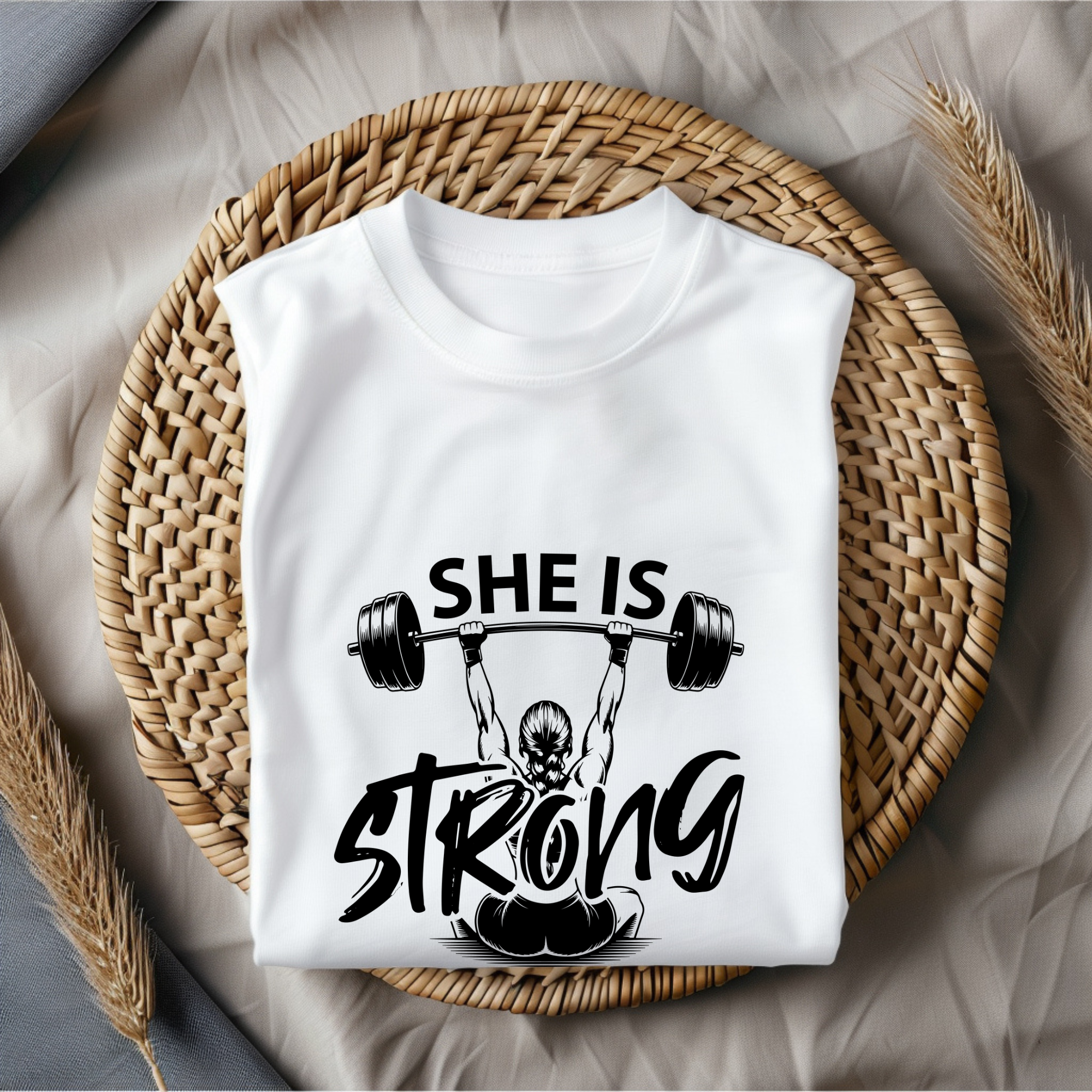 Unisex she is strong gym tshirt