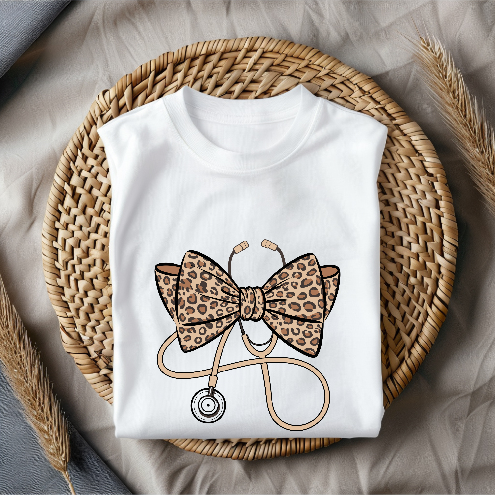 Unisex Bow Stethoscope doctor tshirt