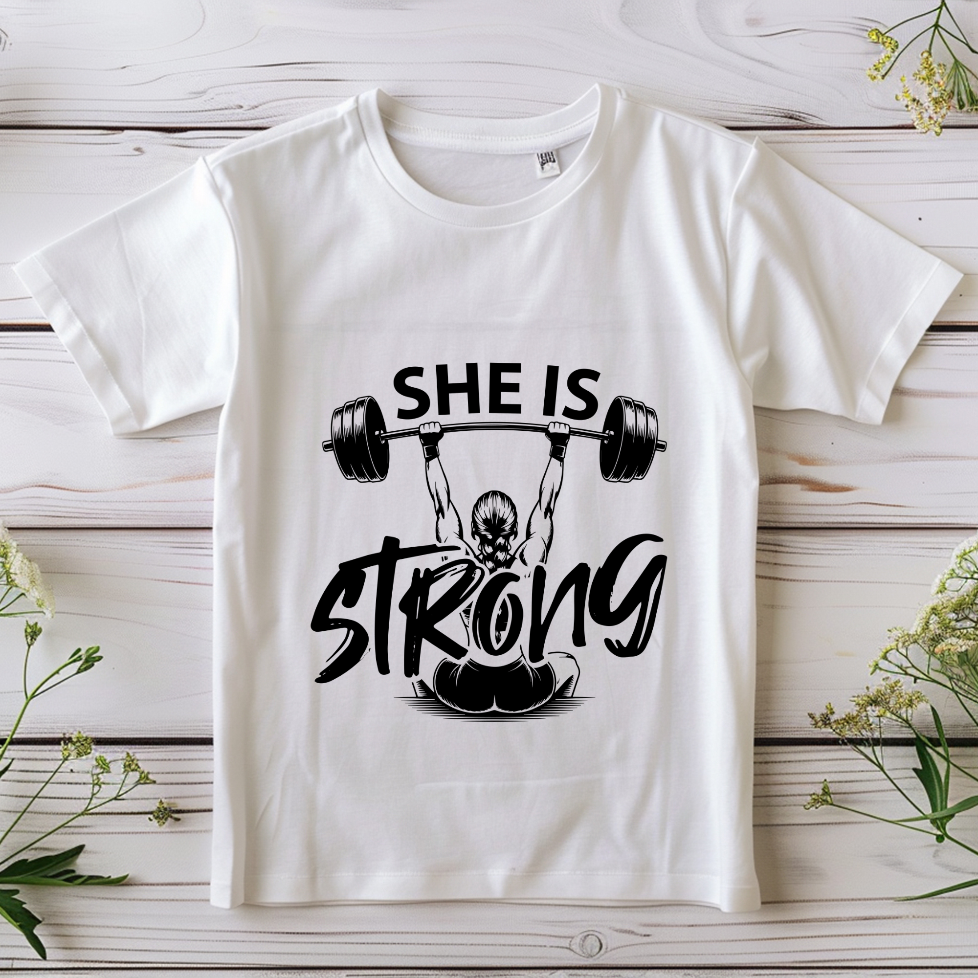 Unisex she is strong gym tshirt