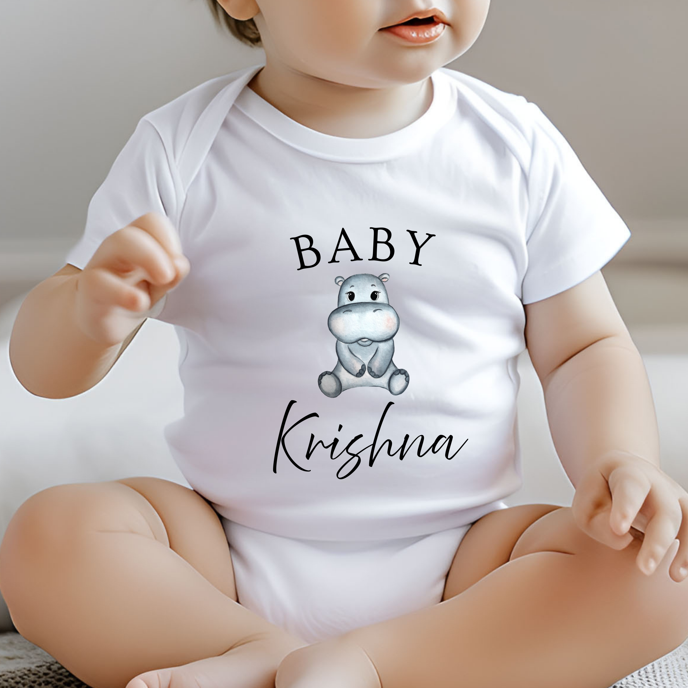 Personalized Baby Hippo Kids Romper