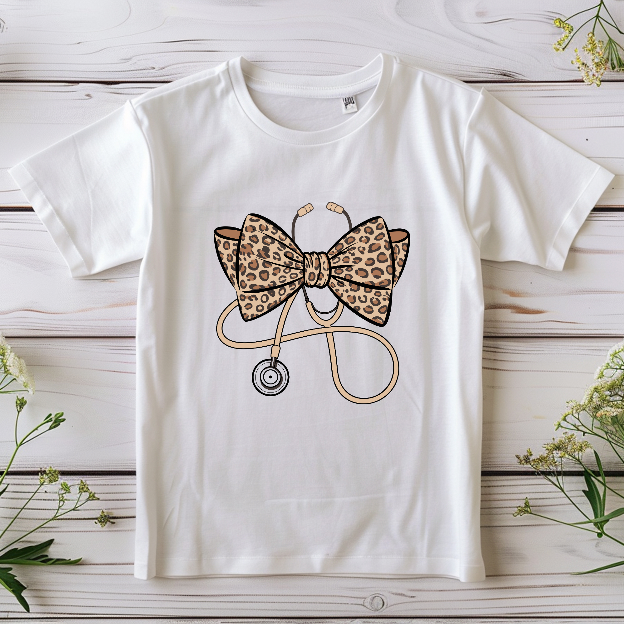 Unisex Bow Stethoscope doctor tshirt