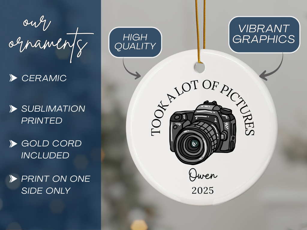Personalized Camera Photography Ornament - Took a lot of pictures