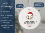 Personalized Santa's Favorite Softball Player Ornament