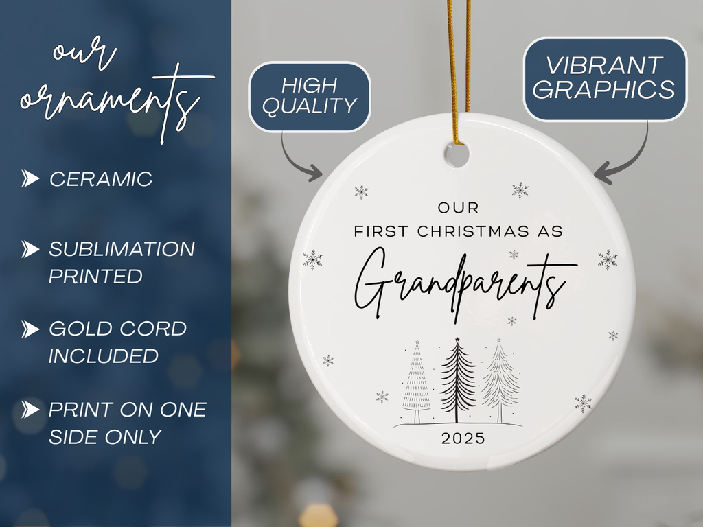 Personalized First Christmas as Grandparents Ornament