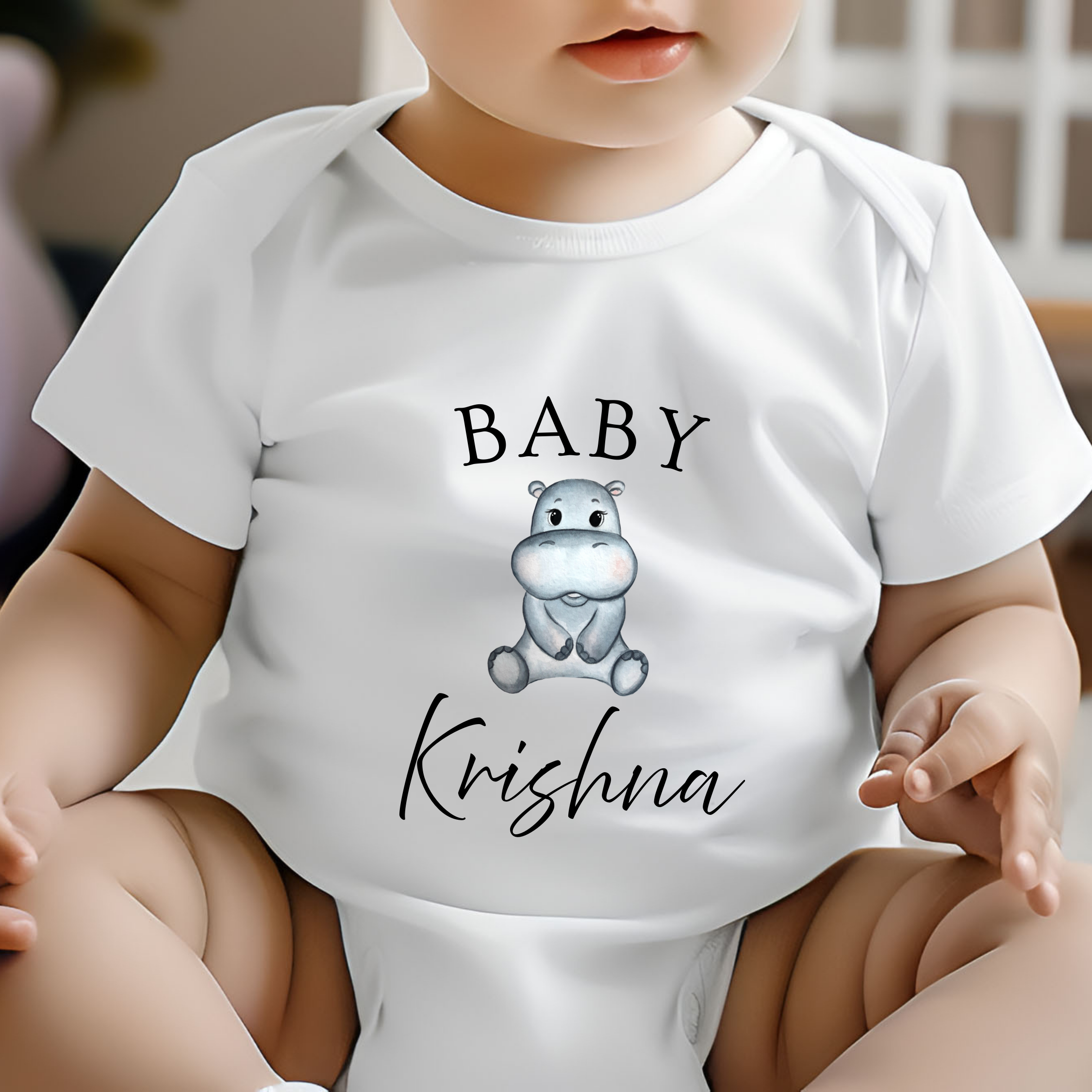 Personalized Baby Hippo Kids Romper
