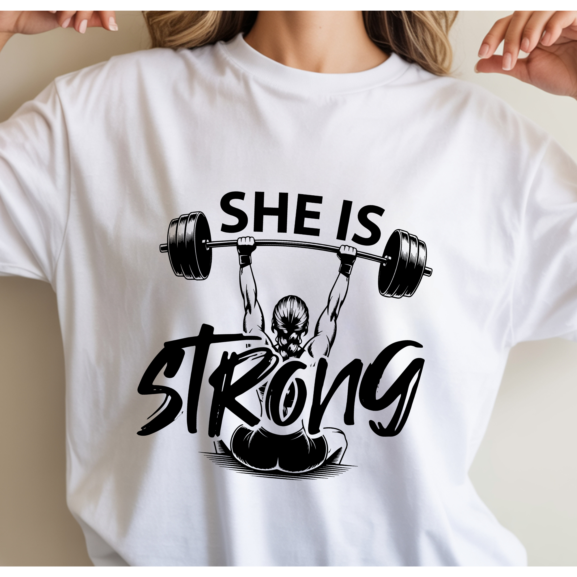 Unisex she is strong gym tshirt