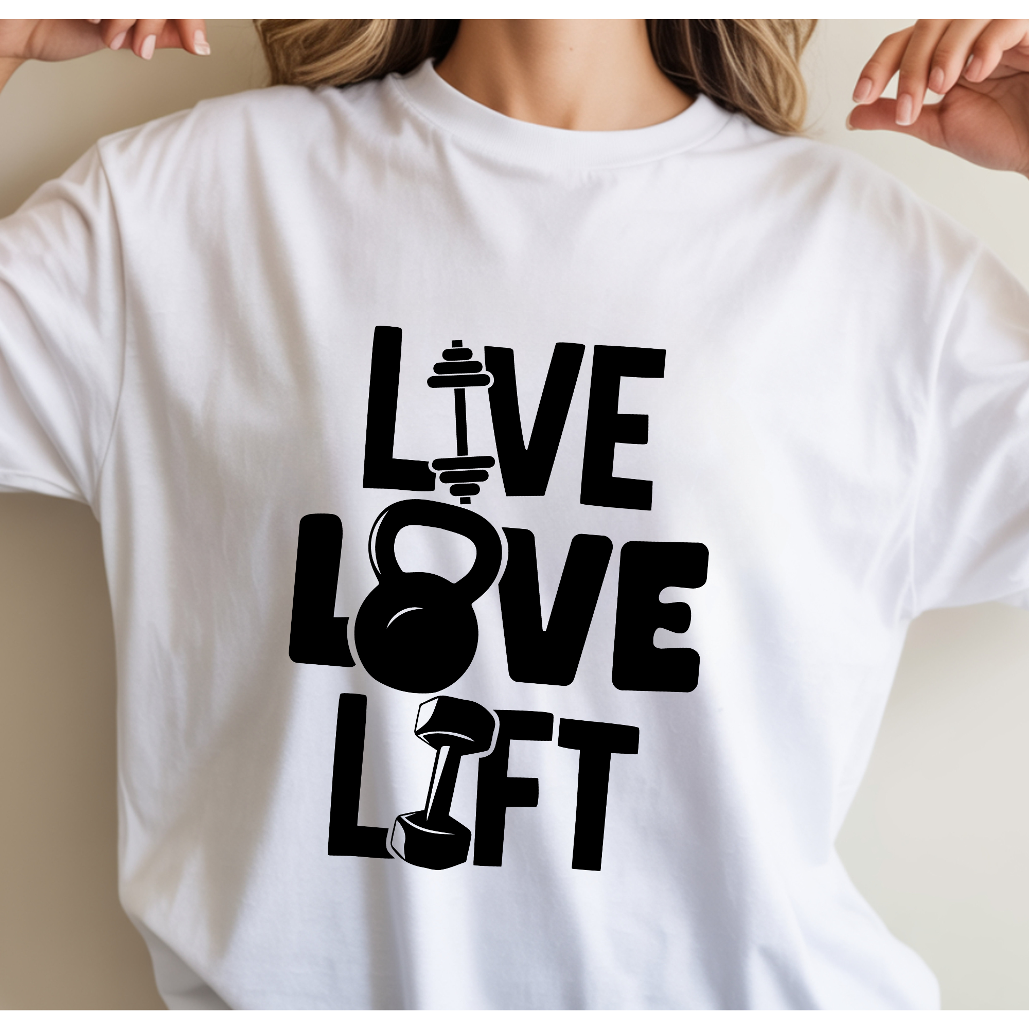 Unisex live love lift gym tshirt