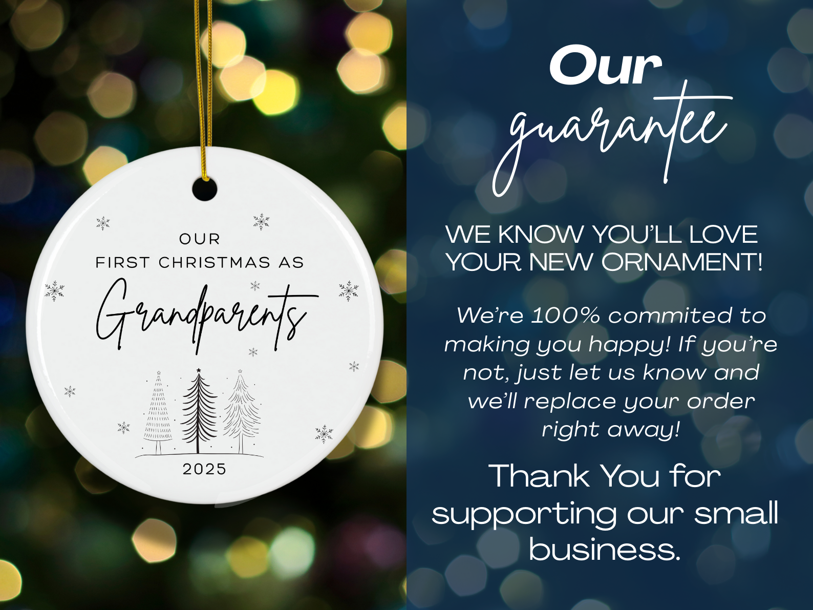 Personalized First Christmas as Grandparents Ornament