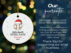 Personalized Santa's Favorite Softball Player Ornament