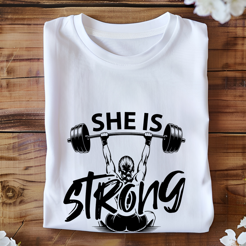 Unisex she is strong gym tshirt