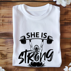 Unisex she is strong gym tshirt